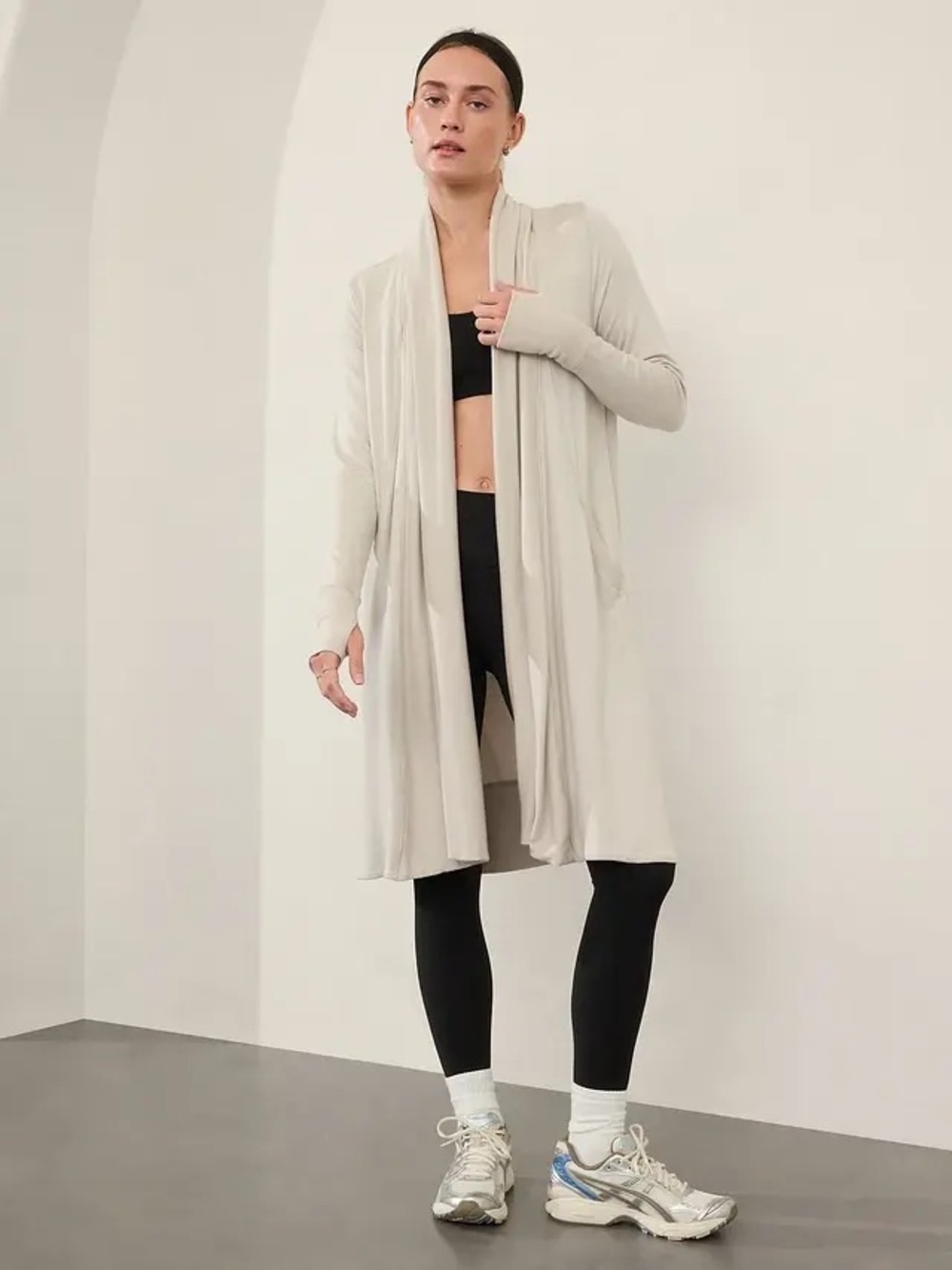 Athleta Pranayama Long wrap 75% modal heather grey